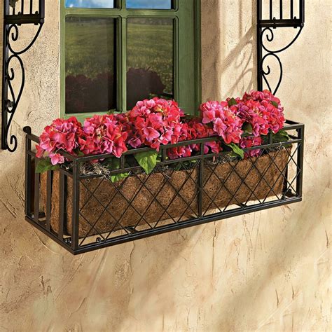 tubular steel window box planter|decorative wrought iron window boxes.